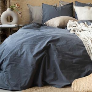 Percale Påslakanset Dubbeltäcke Blå Borganäs Of Sweden 220x210cm