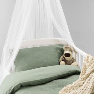 Spjälsäng Påslakanset Percale Rolling Grön 100x130cm Borganäs of Sweden