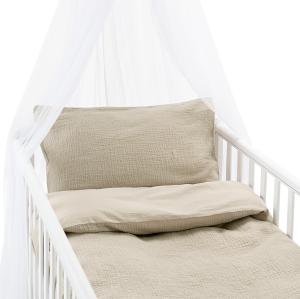 Spjälsäng Påslakanset Percale Rolling Beige 100x130cm Borganäs of Sweden