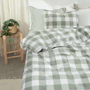 Påslakanset Rutigt Grön Borganäs Of Sweden 150x210cm