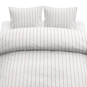 Randigt Påslakanset Dubbeltäcke Saga Rost 220x210cm Borganäs Of Sweden