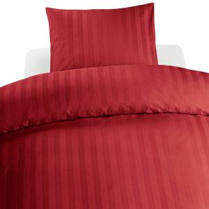 Satin Påslakanset Röd 150x210cm Borganäs of Sweden