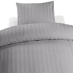 Satin Påslakanset Ljusgrå 150x210cm Borganäs of Sweden