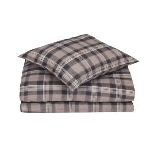 Classic Textiles of Sweden Flanell Påslakanset Rutigt Beige Arjeplog 150x210cm