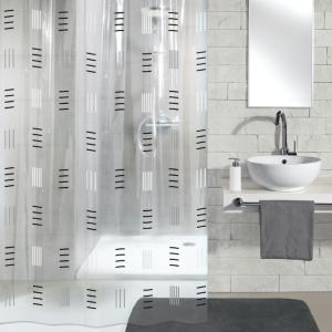 Duschdraperi Antracit Kleine Wolke Grafico 180x200cm