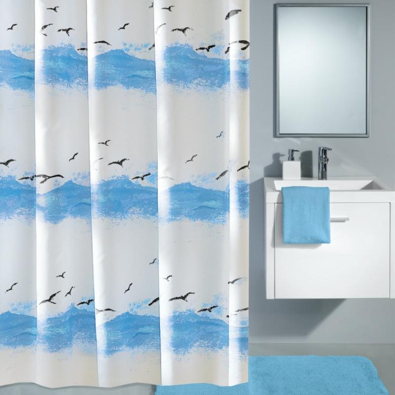 Duschdraperi Med Tyngdband Kleine Wolke Seaside Blå 180x200cm at lavanille