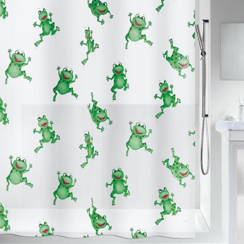 Duschdraperi Grön Spirella Frogtime 180x200cm at lavanille