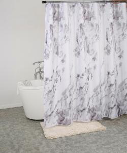 Duschdraperi Nina Royal Marble Grå 180x200cm