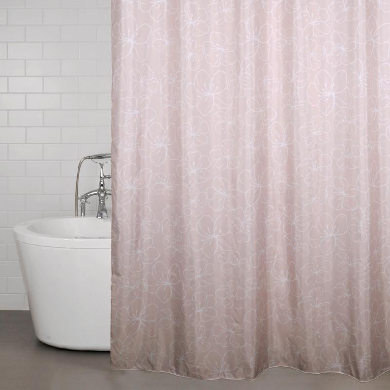 Duschdraperi Redlunds Flowers Rosa 180x200cm at lavanille