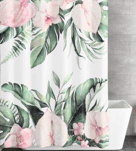 Duschdraperi Rosa/Grön Kleine Wolke Garden 180x200cm