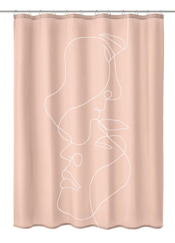 Duschdraperi Med Tyngdband Kleine Wolke Face Rosa 180x200cm at lavanille