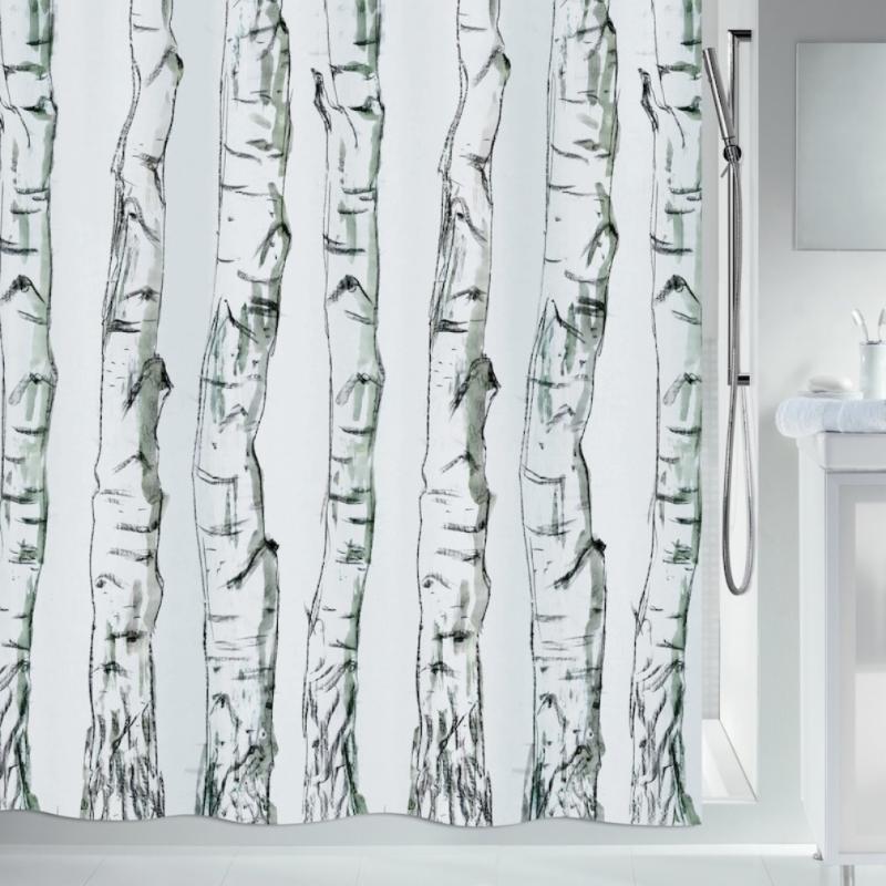 Duschdraperi Svart Spirella Wood 180x200cm at lavanille
