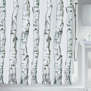 Duschdraperi Svart Spirella Wood 120x200cm