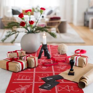 Ekelund Adventruta Bordslöpare Röd 35x120cm