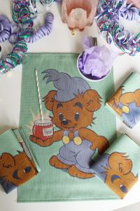 Ekelund Bamse Kökshandduk Blå/Grön 35x50cm