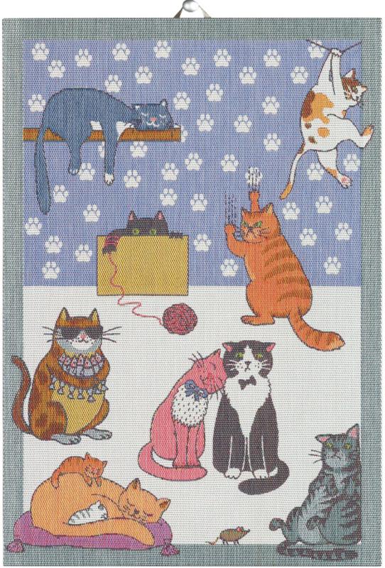 Ekelund Cats Fun Kökshandduk Multi 35x50cm at lavanille