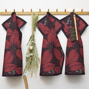 Ekelund Christmas Flower Kökshandduk Svart 35x50cm