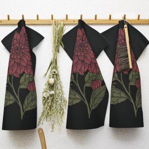 Ekelund Dahlia Dekorativ Kökshandduk Röd 35x50cm