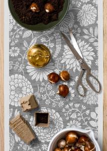 Ekelund Flowering Bordslöpare Grå 35x120cm