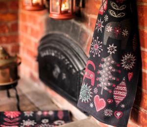 Ekelund Julnatt Kökshandduk Svart 35x50cm