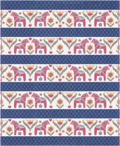 Ekelund Parhästar Bomullsfilt Multi 140x170cm