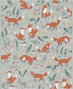 Ekelund Rävar Bomullsfilt Multi 140x170cm