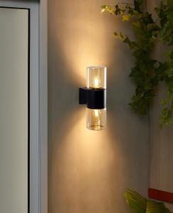 Fasadbelysning Aneta Lighting Lysekil Upp/Ned Svart/Amber 34cm