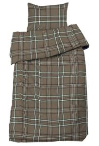 Påslakanset Flanell Rutigt Cervinia Brun/Grön 150x210cm Redlunds