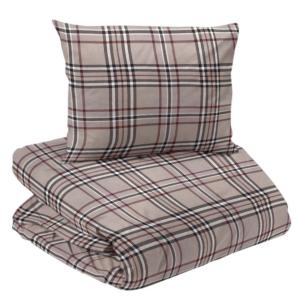 Påslakanset Flanell Rutigt Linnebeige Redlunds Cervinia 150x210cm