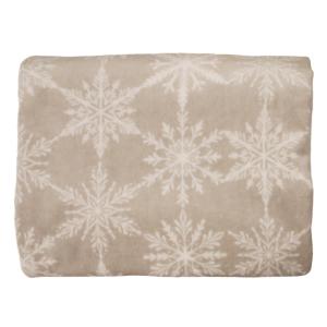 Fleecepläd Redlunds Snöflingor Linnebeige 130x170cm