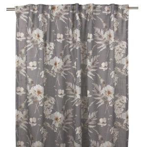 Fondaco Alexa Blommig Gardin Grå 2-Pack 135x250cm