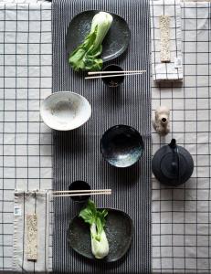 Fondaco Axel Rutig Bordsduk Svart 140x300cm