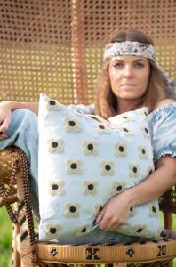 Kuddfodral Sammet Blå 46x46cm Fondaco Bridget