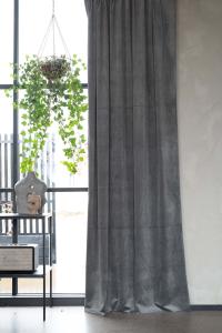 Öljettgardin Sammet Esther Grå 2-Pack 135x250cm Fondaco
