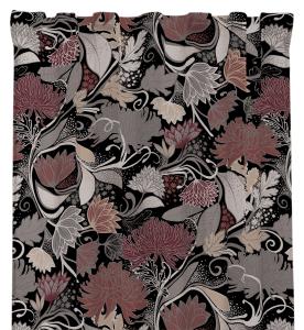 Gardin Aurora Svart/Vinröd 2-Pack 140x250cm Redlunds