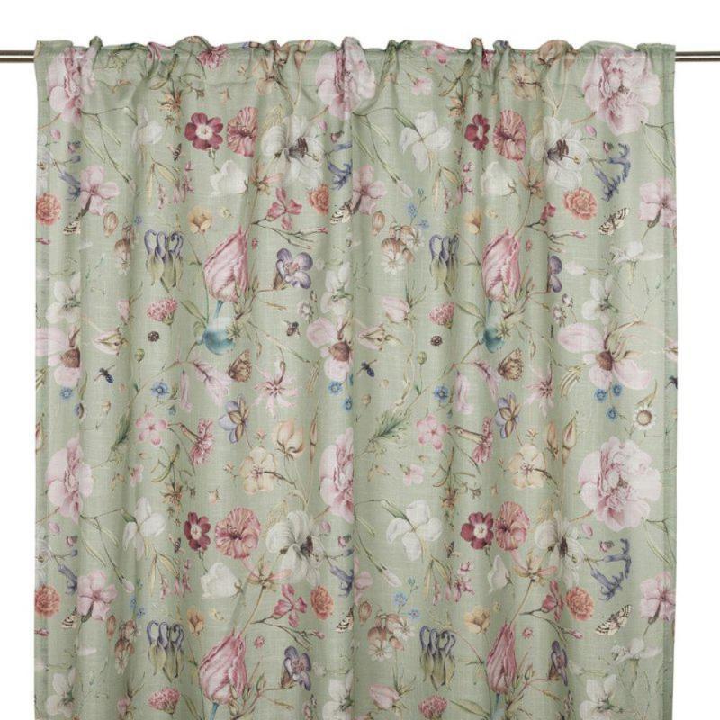 Gardin Blommig Fondaco Alma Grön 135x250cm 2-Pack at lavanille