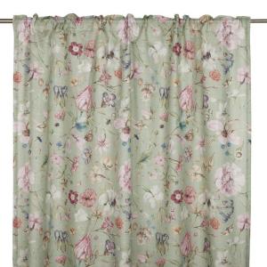 Gardin Blommig Alma Grön 135x250cm 2-Pack Fondaco