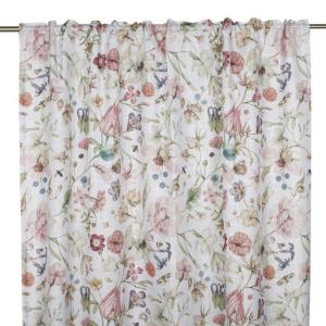 Gardin Blommig Alma Ljusblå 135x250cm 2-Pack Fondaco