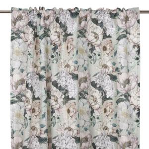 Gardin Blommig Pion Grön 135x250cm 2-Pack Fondaco