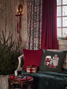 Gardin Eddie Manchester Mörkröd 2-Pack 140x250cm Redlunds