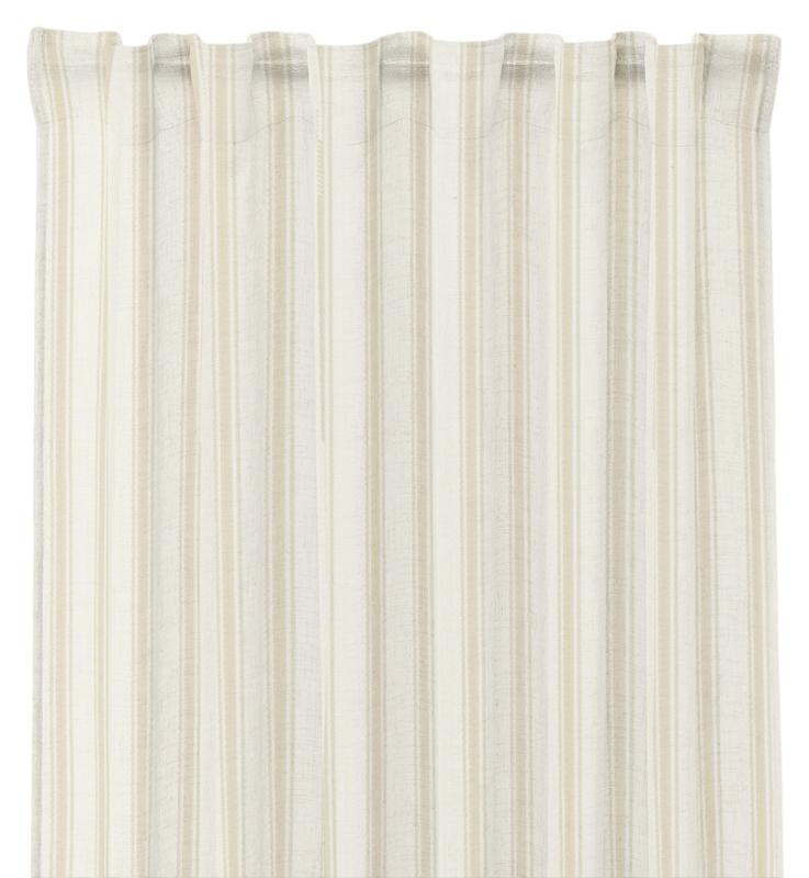 Gardin Randig Redlunds Madicken Linnebeige 2-Pack 140x250cm at lavanille