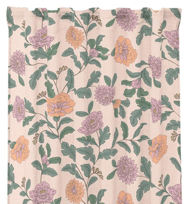 Gardin Blommig Redlunds Faye Persika 2-Pack 140x250cm at lavanille