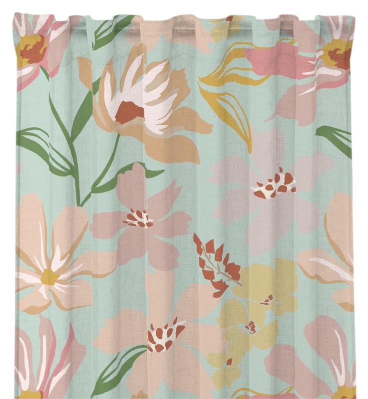 Turkos Gardin 2-Pack Redlunds Lykke 135x250cm at lavanille