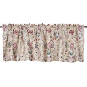 Gardinkappa Alma Blommig Gul 55x250cm Fondaco