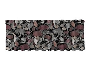 Gardinkappa Aurora Svart/Vinröd 50x250cm Redlunds