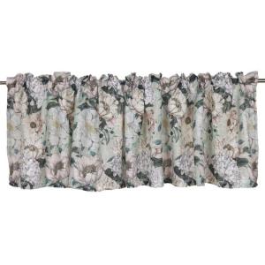 Gardinkappa Pion Blommig Grön 55x250cm Fondaco