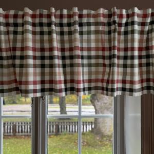 Gardinkappa Rutig Olivgrön/Svart/Rost Recycled by Wille Ruth 50x250cm