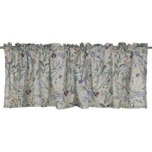 Gardinkappa Viola Blommig Grön 55x250cm Fondaco