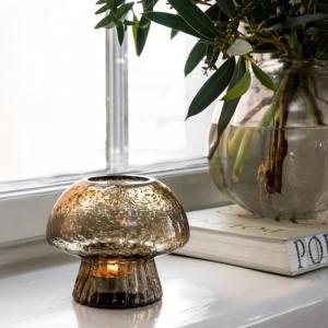 Värmeljushållare Glas Brun Fungo Special Edition 12cm