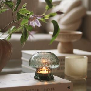 Värmeljushållare Glas Grön Fungo Special Edition 12cm